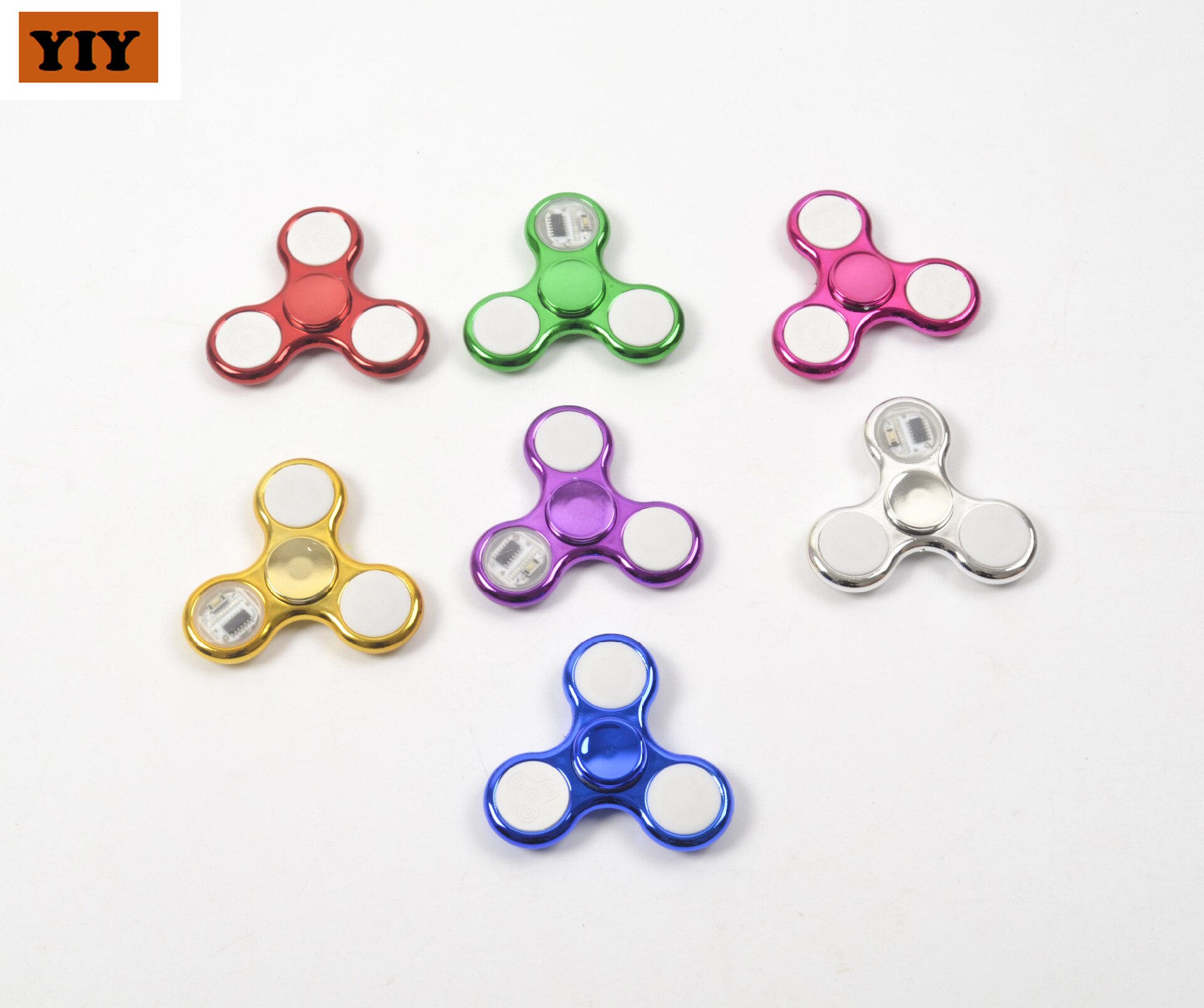6 farger led lys selvlysende fidget spinner skifter hånd spinner golw in the dark stressavlastningsleker for barn