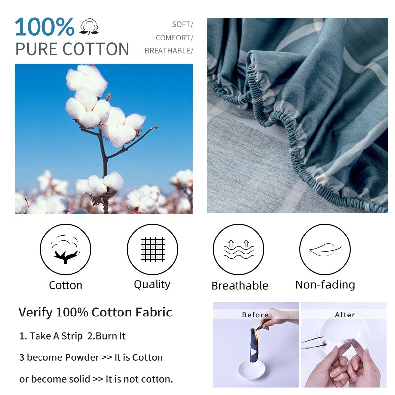 Drap-housse J100 % coton avec bande élastique, drap-housse de luxe géométrique, taille Queen, drap de lit simple, King Size