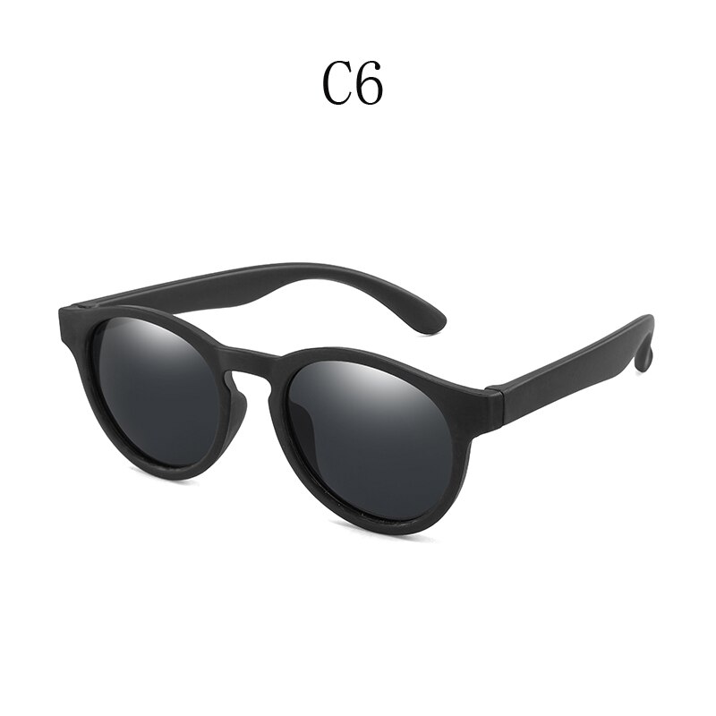 Gafas de sol polarizadas de goma niños TR90 niños niñas espejo Polaroid gafas de sol gafas de seguridad de silicona para niños bebé UV400: KPR07-C6