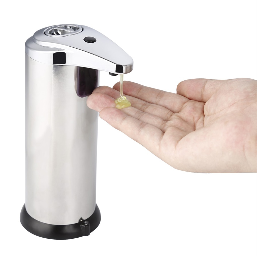 250Ml Rvs Automatische Zeepdispenser Handsfree Automatische Ir Smart Sensor Touchless Vloeibare Zeep Dispenser