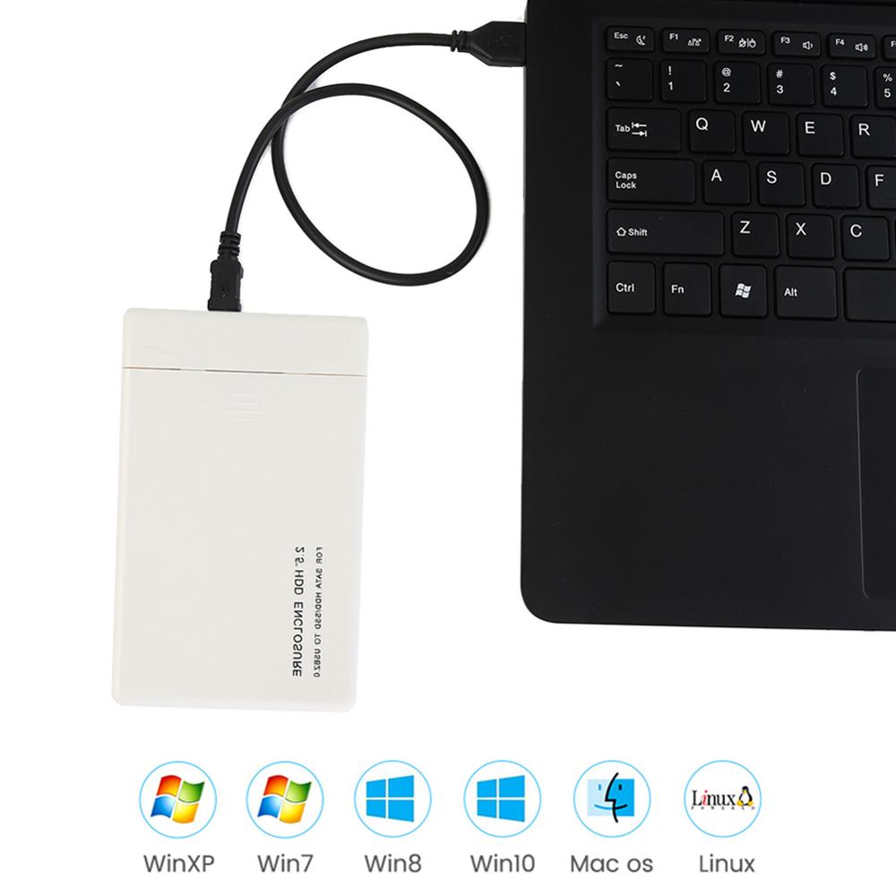 2.5 tums hårddiskfodral sata usb 2.0 portabelt verktyg gratis ssd disk hdd box extern hårddisk hölje för pc
