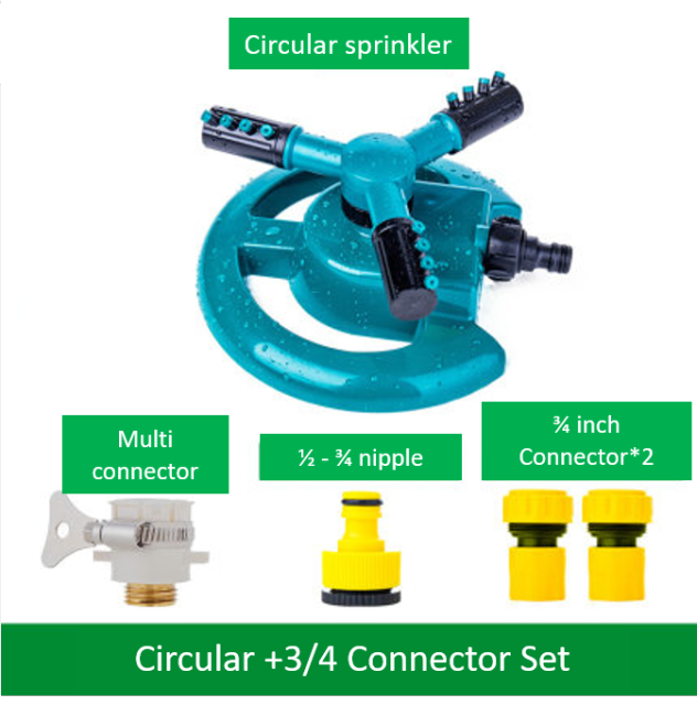 360 Degree Rotating Sprinkler / Watering Irrigation Water Sprayer Agricultural Garden Landscape Lawn Garden Tools Rotary: Circular DN20 Set