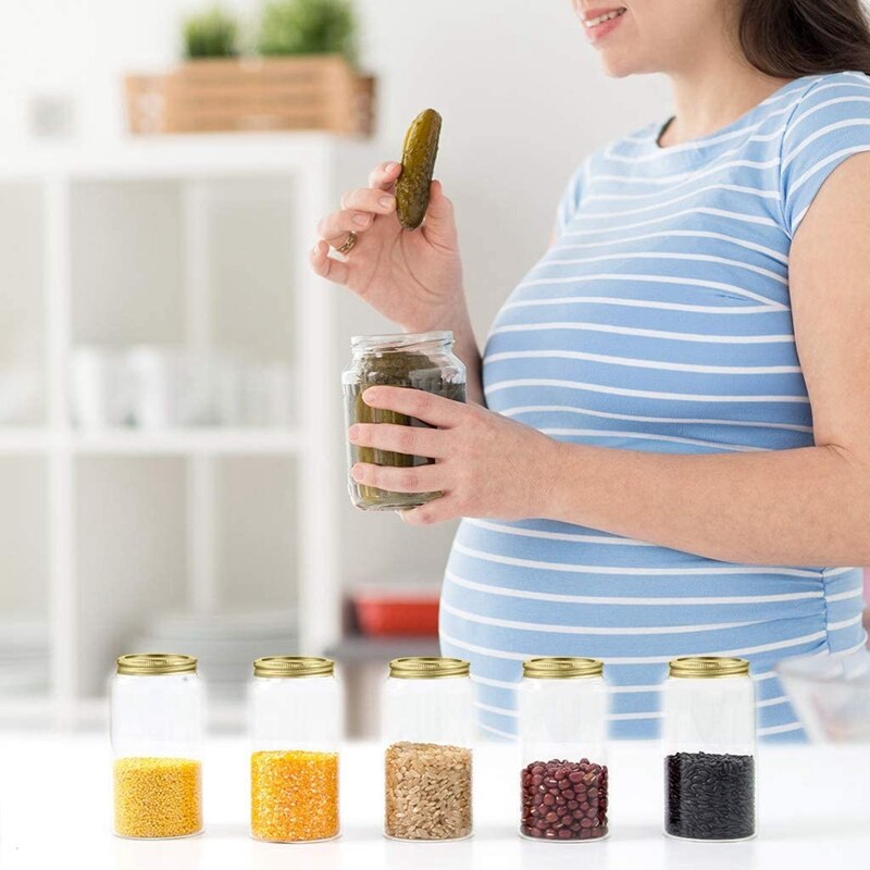 10Set 70Mm Inblikken Deksels Split-Type Deksels Herbruikbare Lekvrije Opslag Solid Caps Metalen Inblikken Deksels Lek proof, goud