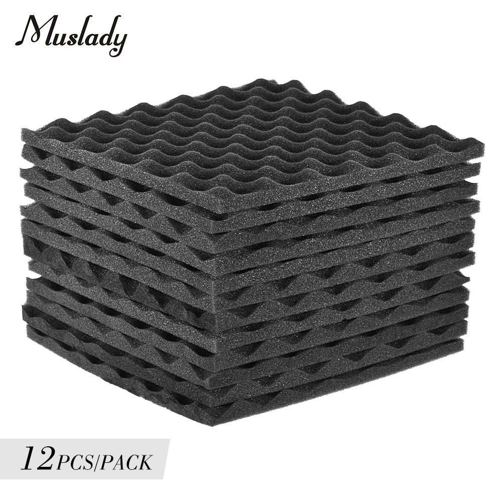 24 Pack Studio Acoustic Foams Panels Sound Insulation Foam 30 * 30cm/ 12 * 12in Sound-absorbing cotton Soundproofing Foam