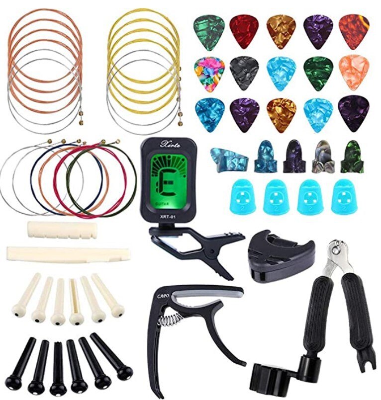 Guitar Accessories Set Guitar Capo/Tuner/Picks/Guitar Pure Copper Strings 1-6 Guitar repair tools for Electric Guitar Parts GYH: B