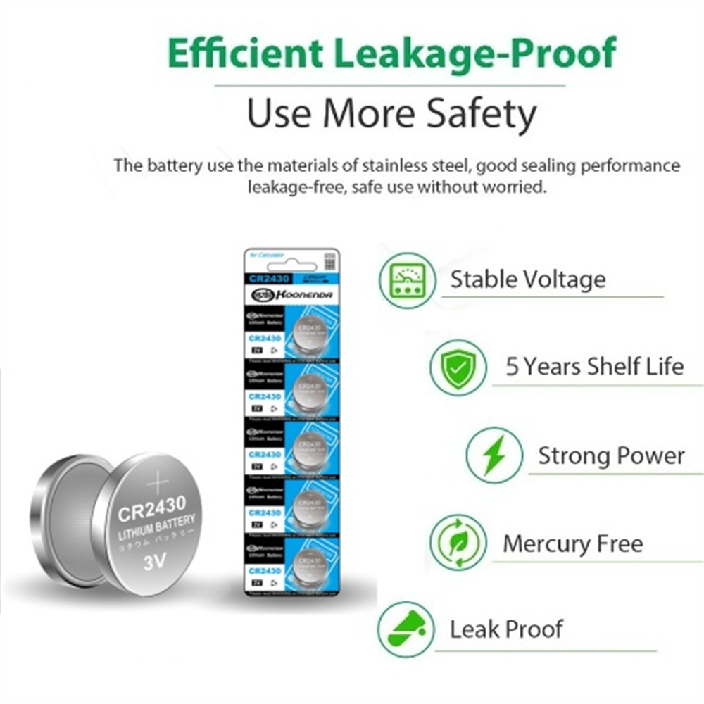 2-10PCS CR2430 3V 400mAh Lithium Battery DL2430 BR2430 Button Coin Batteries for Key Fob Watch Alarm Clock Car Remote Contro