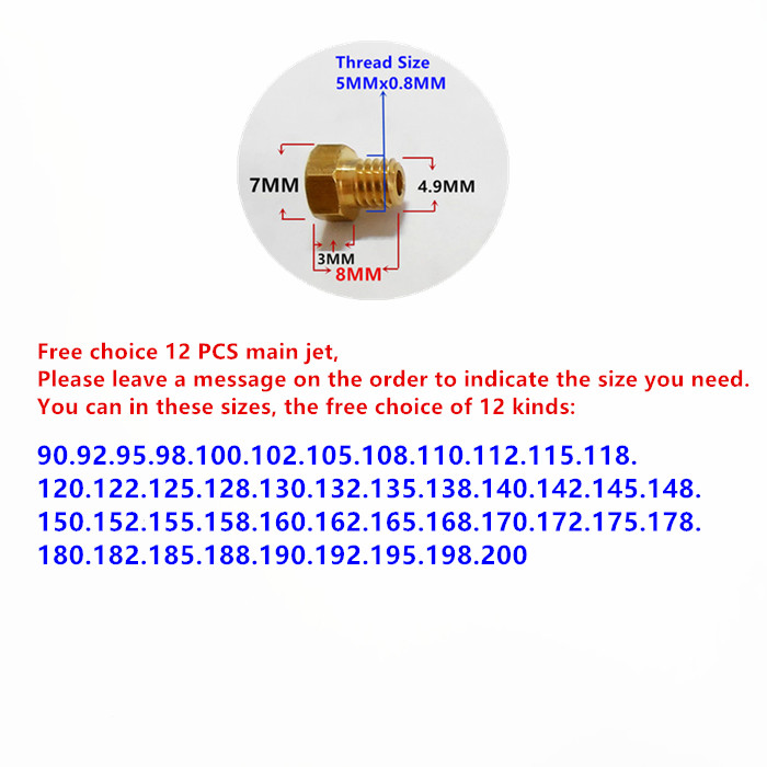 (12 teile/paket) vergaser wichtigsten Jet Teikei TK Joggen sechseckig wichtigsten injektoren Düse YM Jets(Digital Etikett Anzeige)(wählen sie ihre größe): Ursprünglich Titel