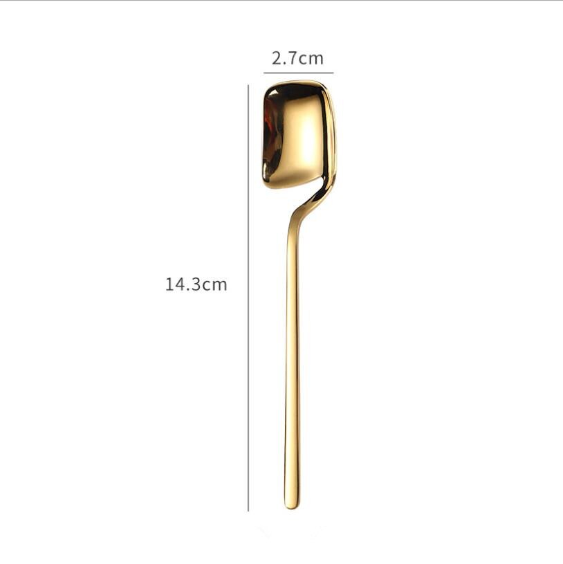 Edelstahl kaffee rühren Kleine löffel hängen tasse löffel Nachtisch obst gabel kaffee löffel nette edelstahl gabeln Mini löffel: Gold Löffel