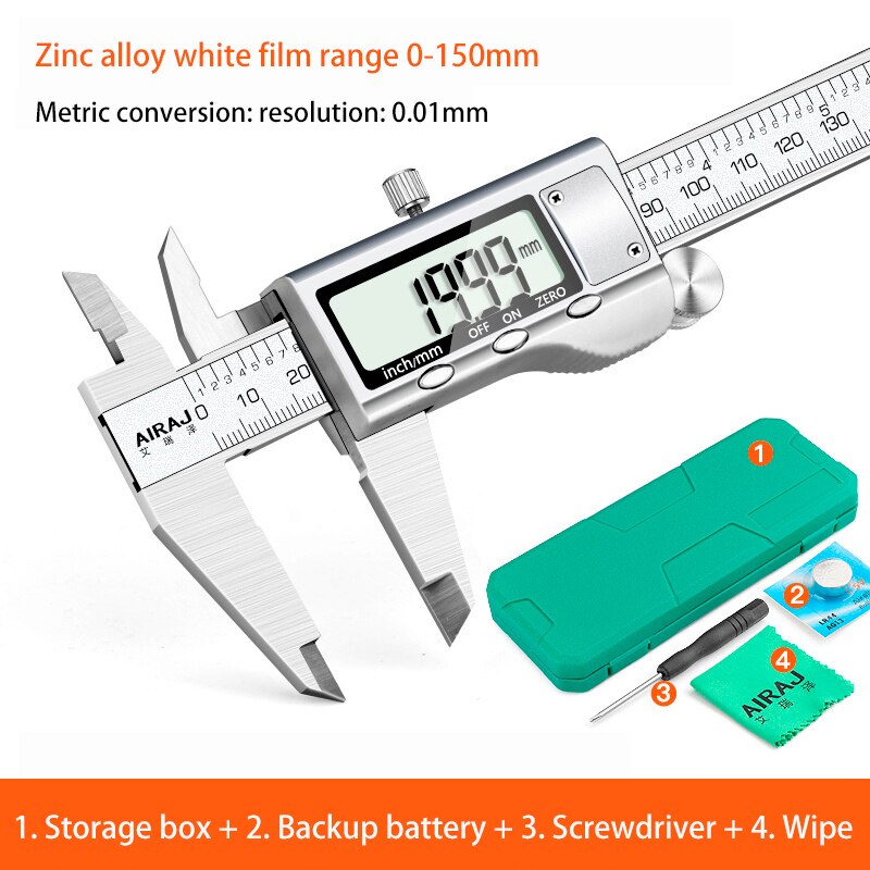 AIRAJ High-precision Digital Caliper Stainless Steel Long Waterproof Vernier Caliper Level Multi-function Measuring Tool: 1331