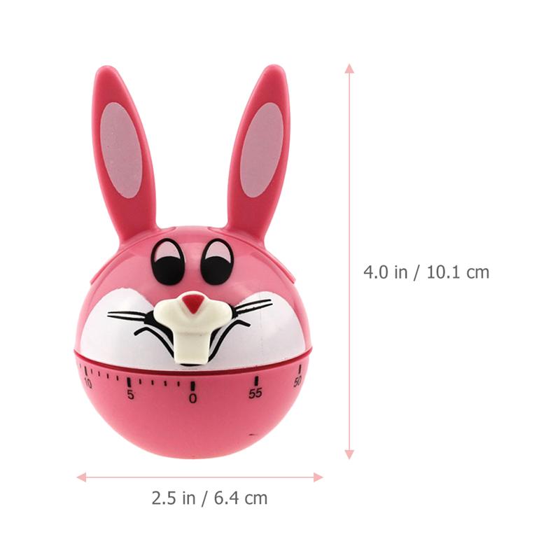 Mechanical Cartoon Timer Kitchen Cooking Counter Manual Time Reminder Home Kitchen Tool (Pink)