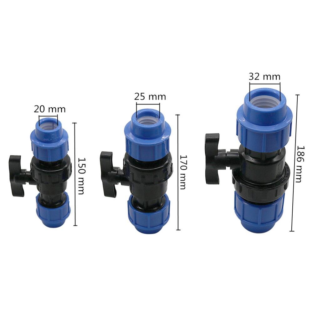 DN20 DN25 DN32 Pipe PE Valve Connector Inner Diameter 20mm/25mm/32mm Tube Water Control Switch Garden Irrigation Adapters