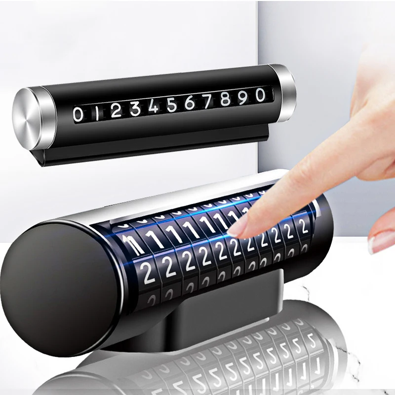 Autotelefoonnummerplaat Tijdelijke parkeerkaart Aluminium stickers Draaien Park Stop Tijdelijke parkeerkaart Auto-accessoires