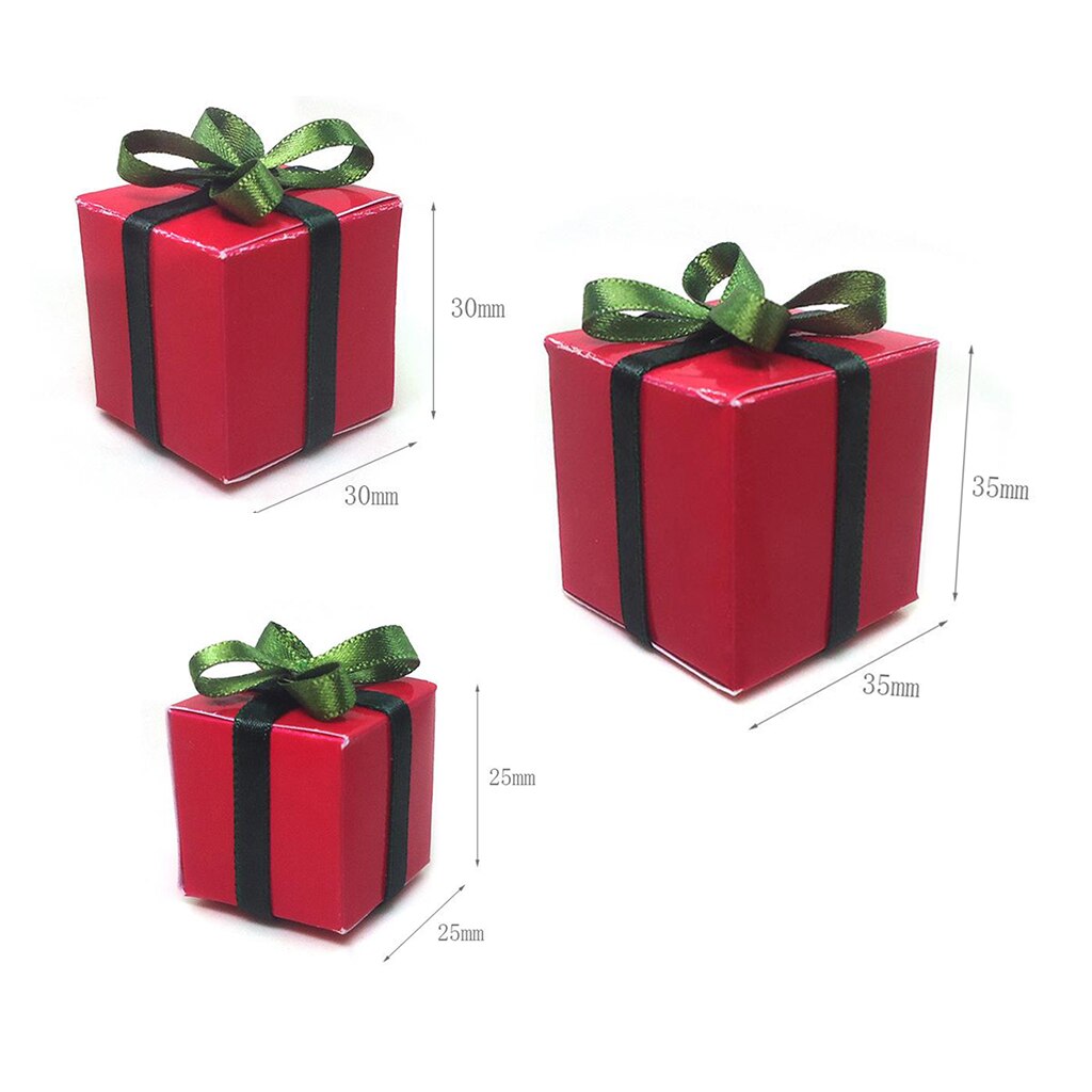 3Pcs 1/12 Mini Christmas Box Model Miniature Sand Table Micro Landscape Accessories DIY Dollhouse Diorama Fairy Garden