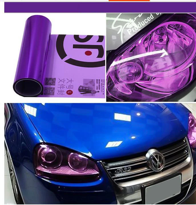Car Headlight Taillight Protective Film Tint Vinyl Film Auto Lamp Film Sticker Sheet Color-Changing Smoke Matt Rear Fog Stickers: YELLOW