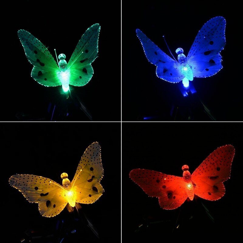 LED Solar Lights Outdoor Garden Decor Butterfly Solar Lamp Waterproof Landscape Lighting for Pathway Patio Yard Lawn Decoration