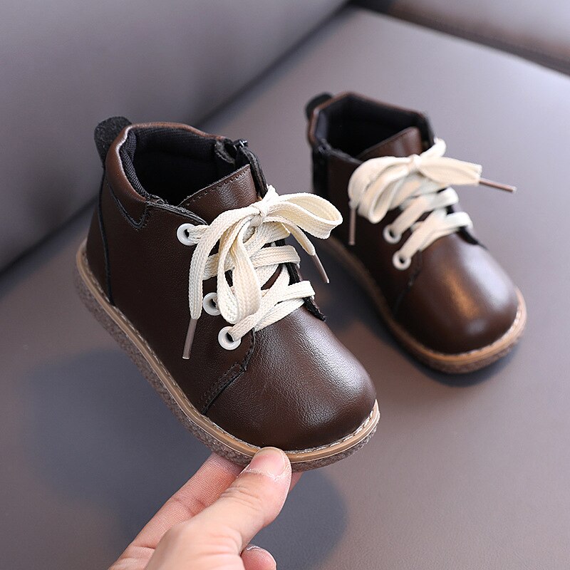 Herfst winter baby meisjes jongens laarzen outdoor kinderlaarzen waterdichte waterdichte kinder casual laarzen baby peuter schoenen: Bruin / 26( binnenzool 16.0 cm)