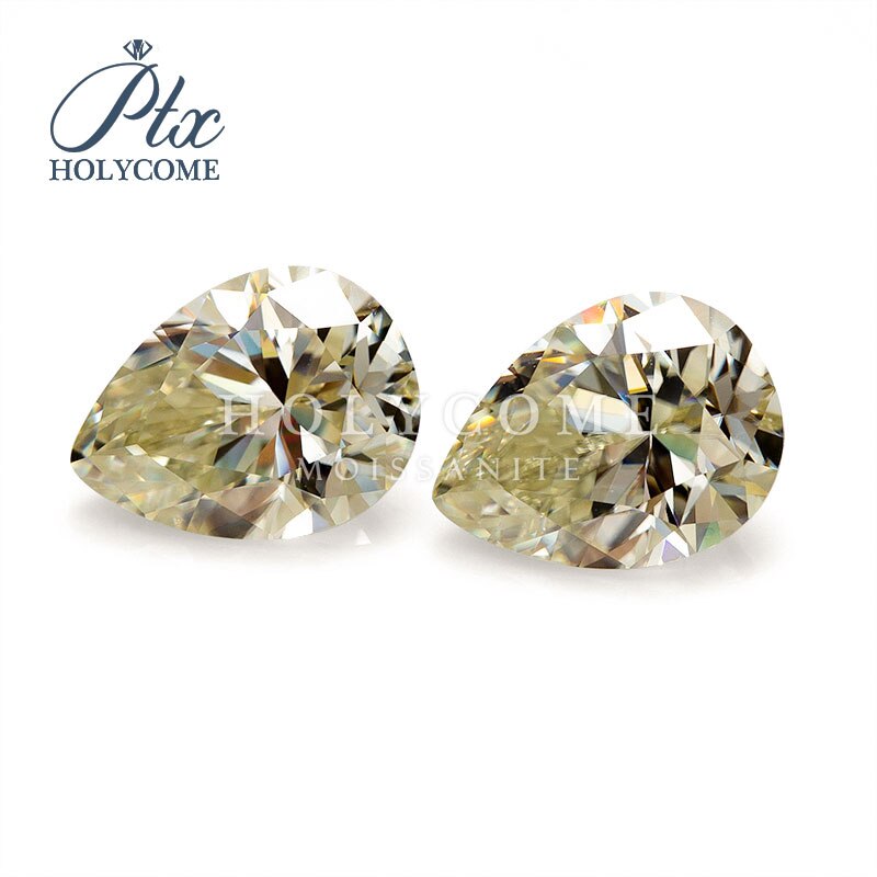 yellow Pear Shape Cut Synthetic Moissanite Price Per Carat For Jewelry Making