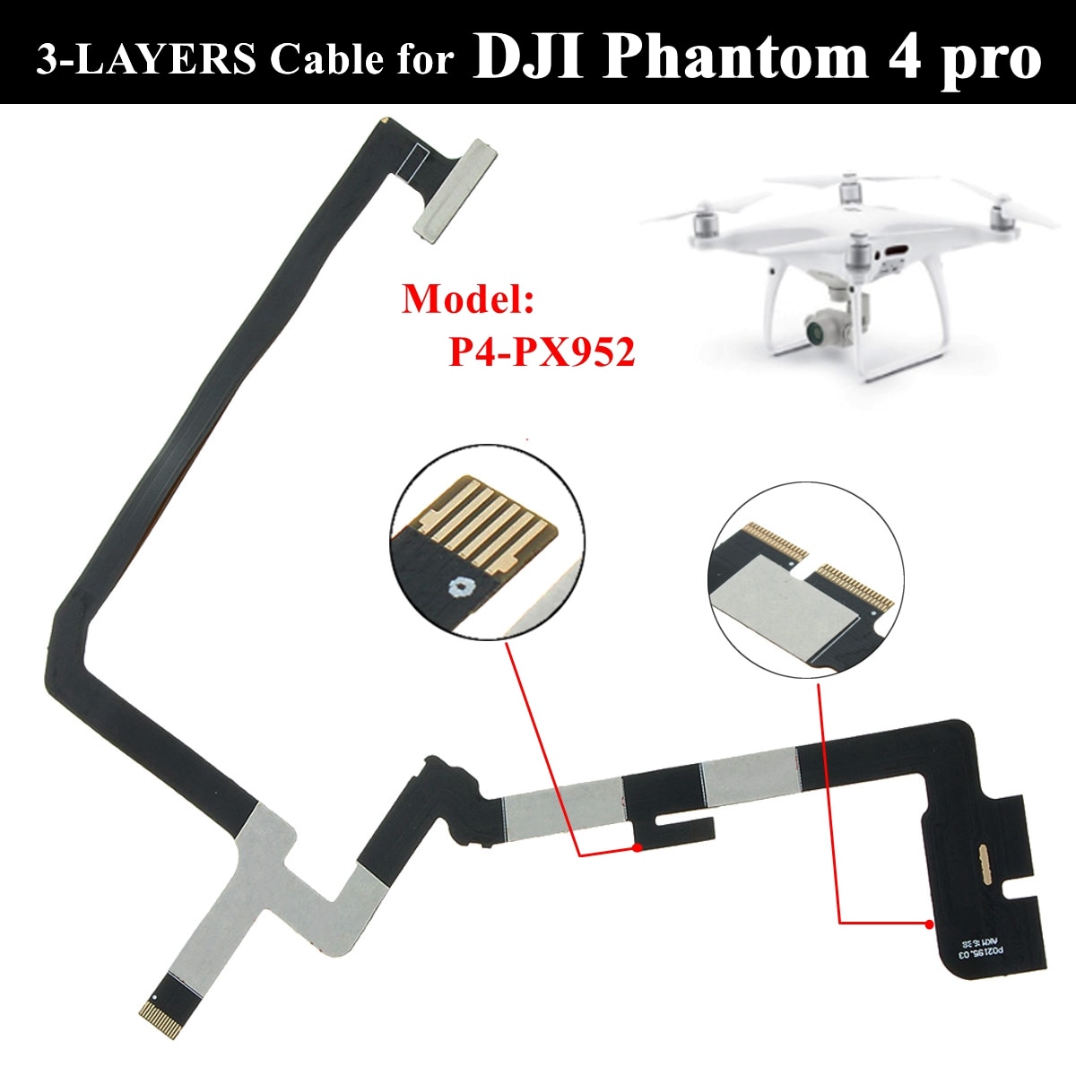Voor DJI Phantom 4 Pro nele Flexibele Gimbal Flat Ribbon Flex Kabel 3-LAGEN