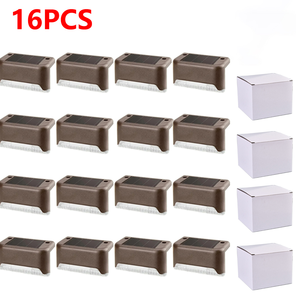 Warm White LED Solar Step Lamp Path Stair Outdoor Garden Lights Waterproof Balcony Light Decoration for Patio Stair Fence Light: ROSE / 0-5W