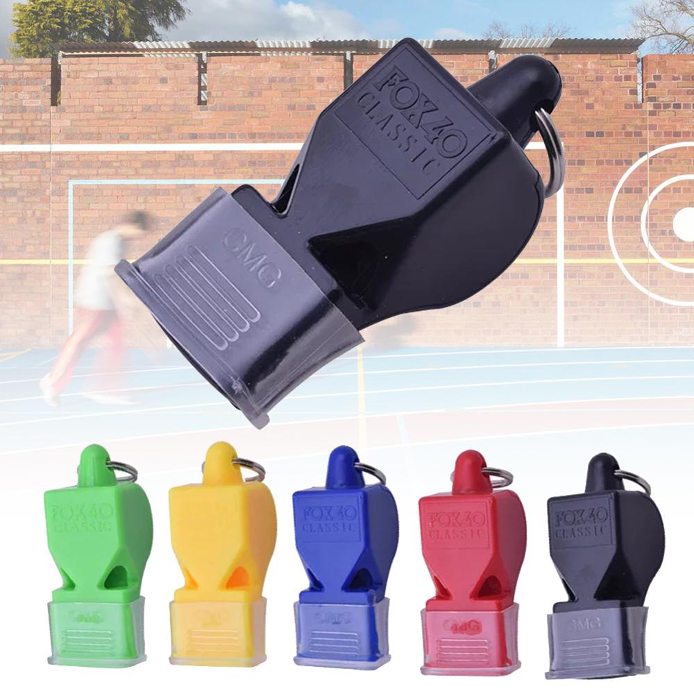 Sifflet de sport en plastique de 1 pièces avec lanière (couleur aléatoire) sifflet sonore fort pour le Baseball de Hockey de basket-ball de Football en plein air