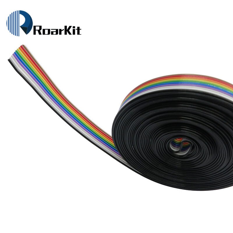ribbon cable 10 WAY Flat Color Rainbow Ribbon Cable wire Rainbow Cable 10P ribbon cable 1.27MM pitch 5meters/lot