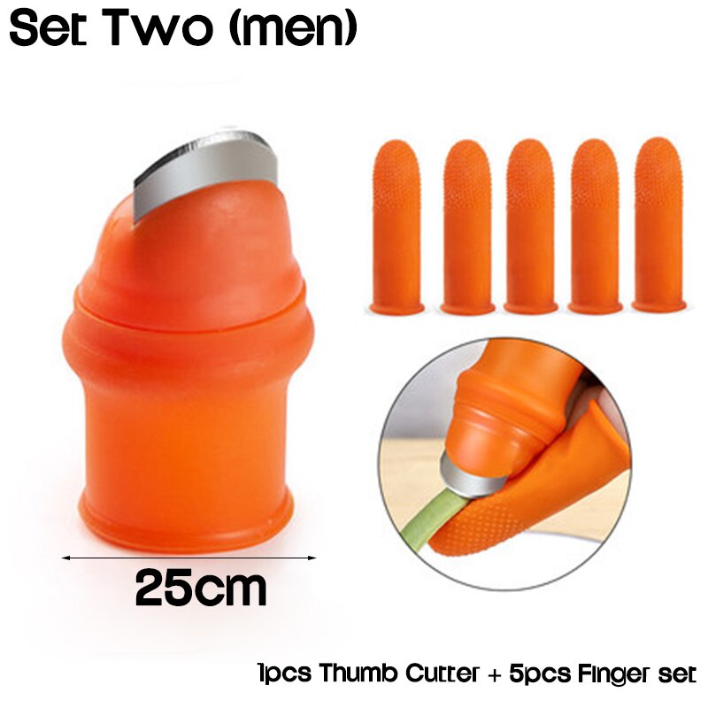 Thumb Cutter Gardening Tools Pruning Shears Garden Picking Plant Vegetables Separator Finger Tool Multifunction Kitchen Cutter: Set Two