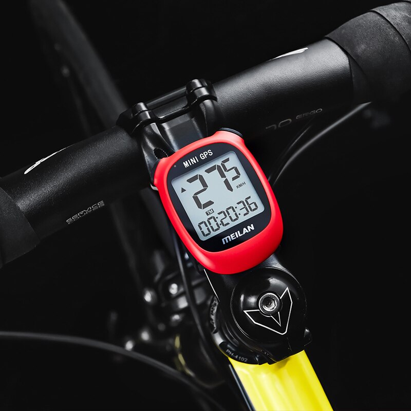 Meilan-MINI ordenador GPS para bicicleta, velocímetro, velocidad, altitud, DST, tiempo de paseo, inalámbrico, rojo, juvenil