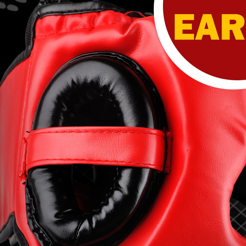 Förderung Boxen MMA Sicherheit Helm Kopf Getriebe Protektoren Erwachsene Art Ausbildung Kopfbedeckungen Muay thailändisch Kickboxen Volle-abgedeckt Helme