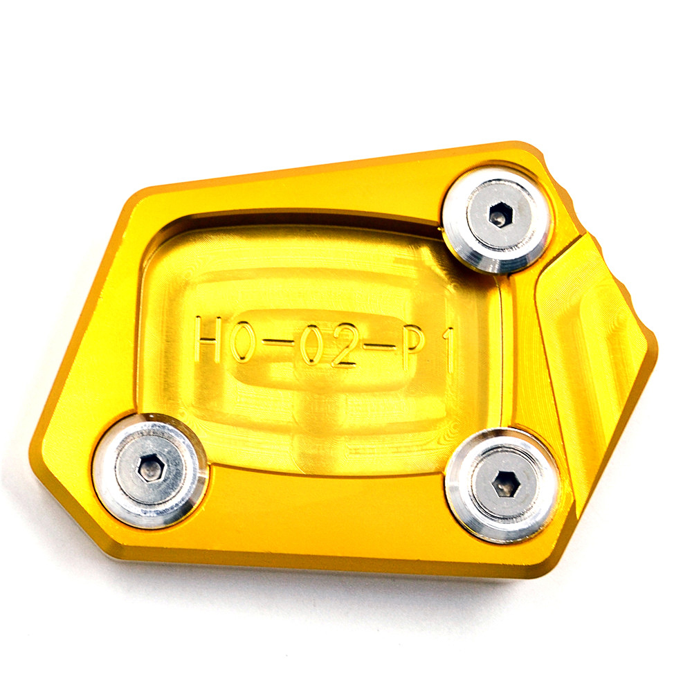 CNC Kickstand Side Stand Extension Foot Pad Plate Enlarger For Honda CBR500R CB500F/X CBR250R CBR300R NM-4 CB400: Gold