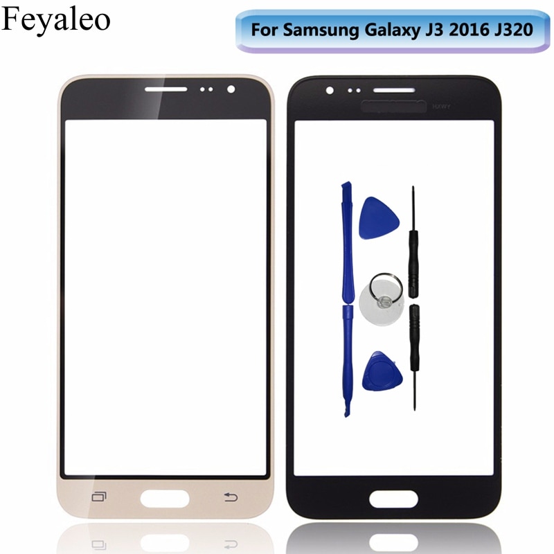 J320 Voorpaneel Glas Voor Samsung Galaxy J3 J320 J320F J320A J320M Touch Screen Lens Lcd Display Outer Glas vervanging