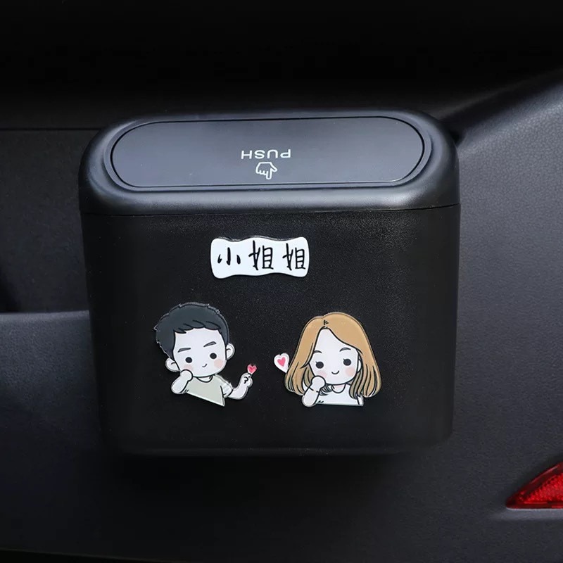 Creatieve Auto Vuilnisbak Multi Functionele Schattige Cartoon Auto Gemonteerde Opbergbak Van Auto Gebruikte Diverse Opslagbak