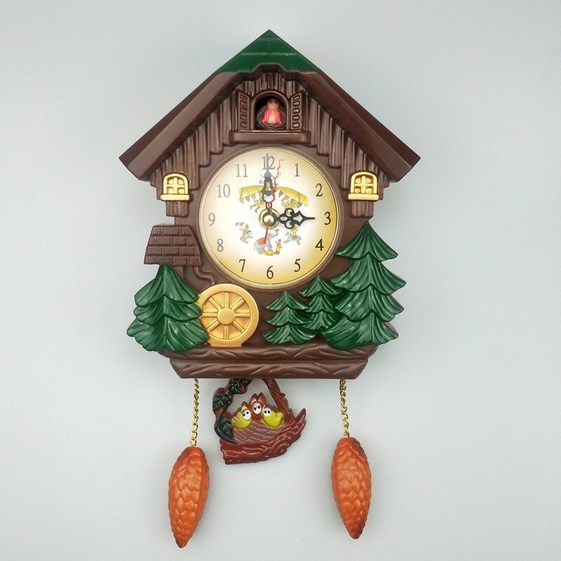 Reloj de pared de madera, reloj de cuco antiguo, péndulo colgante