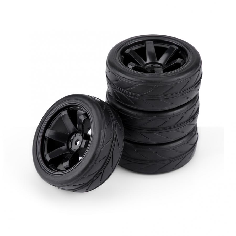 4pcs/set RC Tires High Quaity Rubber Tyre with Plastic Wheel Rim for HSP/Redcat/Exceed/Tamiya/HPI 1/10 RC Crawler Climbing Car