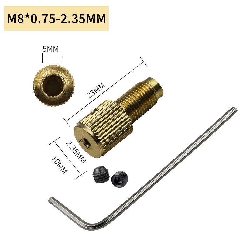 Drill Chuck Adapter Mini Keyless Drill Chuck Bit Self-Tighten Electric Drill Bits Collet Fixture Tools Quick Change Converter: M8 0.75-2.35mm