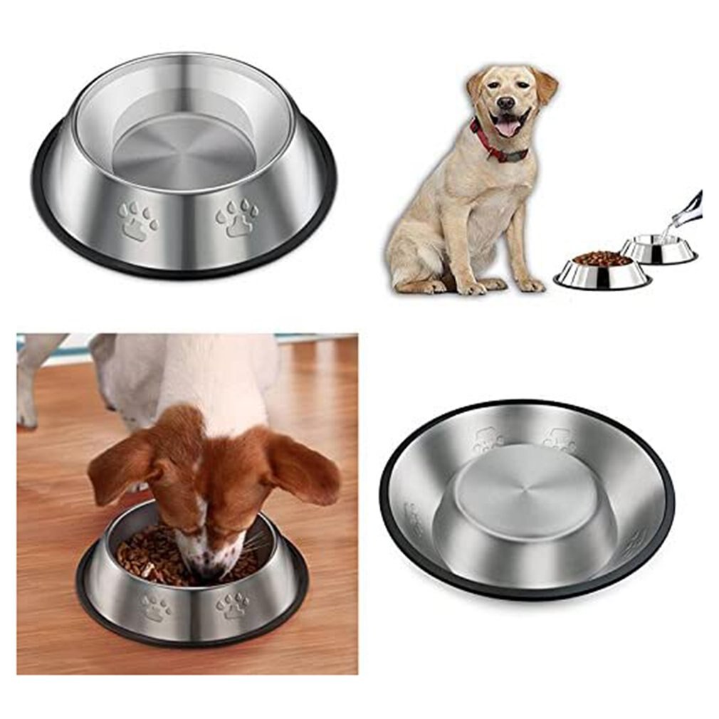 3 stuks hondenbak roestvrij staal 860 ml voederbak hond en waterbak kat antislip voerbak hondenbak met antislip siliconen bodem voor kleine, middelgrote honden, grote honden en katten