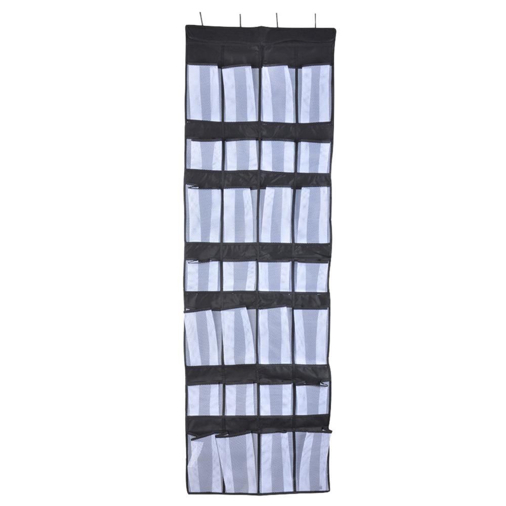 Organizador de zapatos colgante de malla grande con 28 bolsillos, compartimento de almacenamiento para ordenar bolsas colgantes de pared sobre la puerta, almacenamiento de zapatillas de zapatos #3