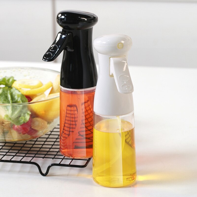 210ml husholdning kjøkken spiselig olje spray flaske olivenolje spray flaske lekkasjesikker olje potten glass sprayflaske
