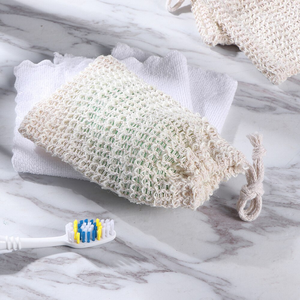 Bolsa de jabón para mujer, saco exfoliante Natural, bolsita de jabón, bolsa de esponja de jabón, 2 uds.