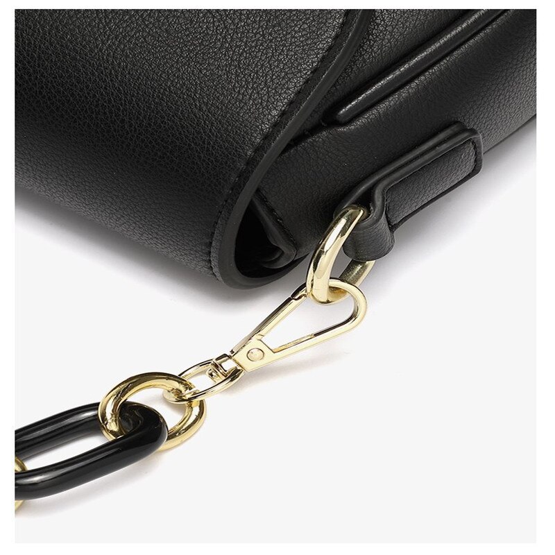 Women's Solid Color Small Square Bag Simple Korean One Shoulder Double Shoulder Leisure Crossbar Chain Leisure Bag