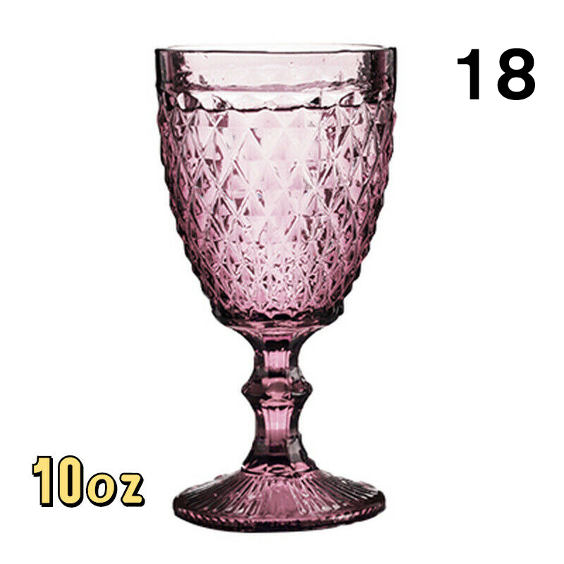 1 pz 240/300ml bicchiere da vino rosso in rilievo retrò calice bicchiere da succo bere Champagne whisky Cup decorazioni per feste di nozze: 18 large