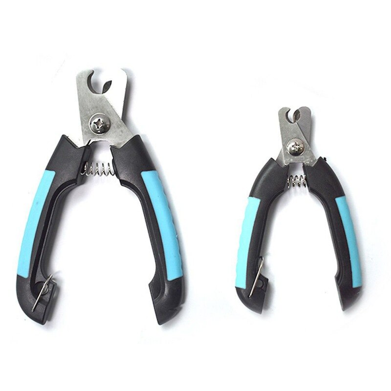 Stainless Steel Grooming Scissors Nail Clipper with Hanger Cat Dog Claw Cleaning Grooming Scissor with Spring Device