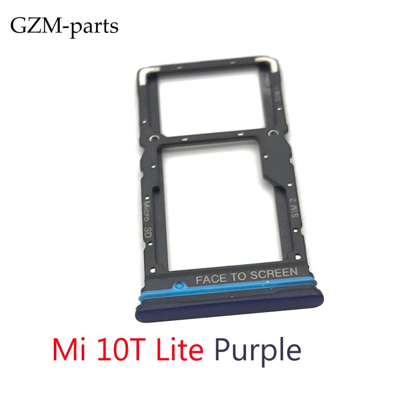 Gzm-parts Voor Xiaomi Mi 9 Lite Mi CC9 Pro Note 10 Mi 10T Lite Poco X3 sim-kaart houder Lade Slot: Mi 10T lite purple
