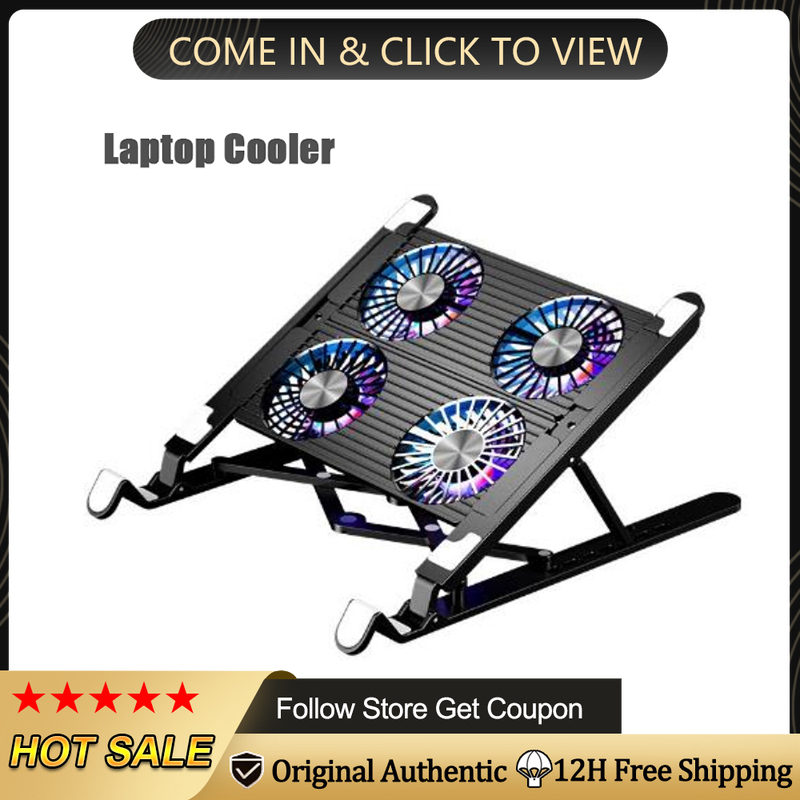 Laptop Cooler Base Stand Foldable Laptop Cooling Pad Portable Adjustable Suporte Para Notebook For 11-Inch With 2/4 Fans