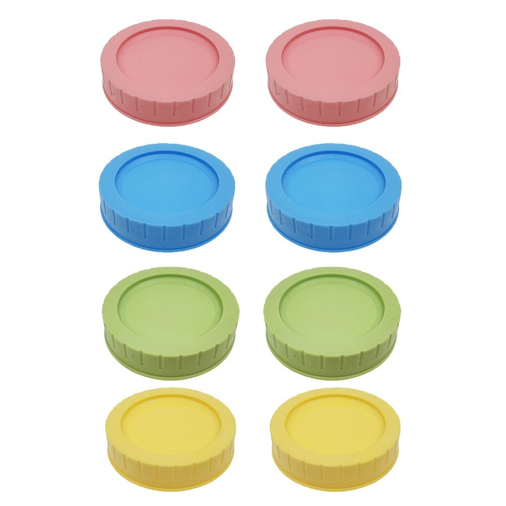 8Stck 70mm Mason Glas Versiegelt Deckel Bunte Runde Griff Tasse Abdeckung Dicht Lagerung Abdichtung Deckel wiederverwendbar abdeckung Küche Spielereien