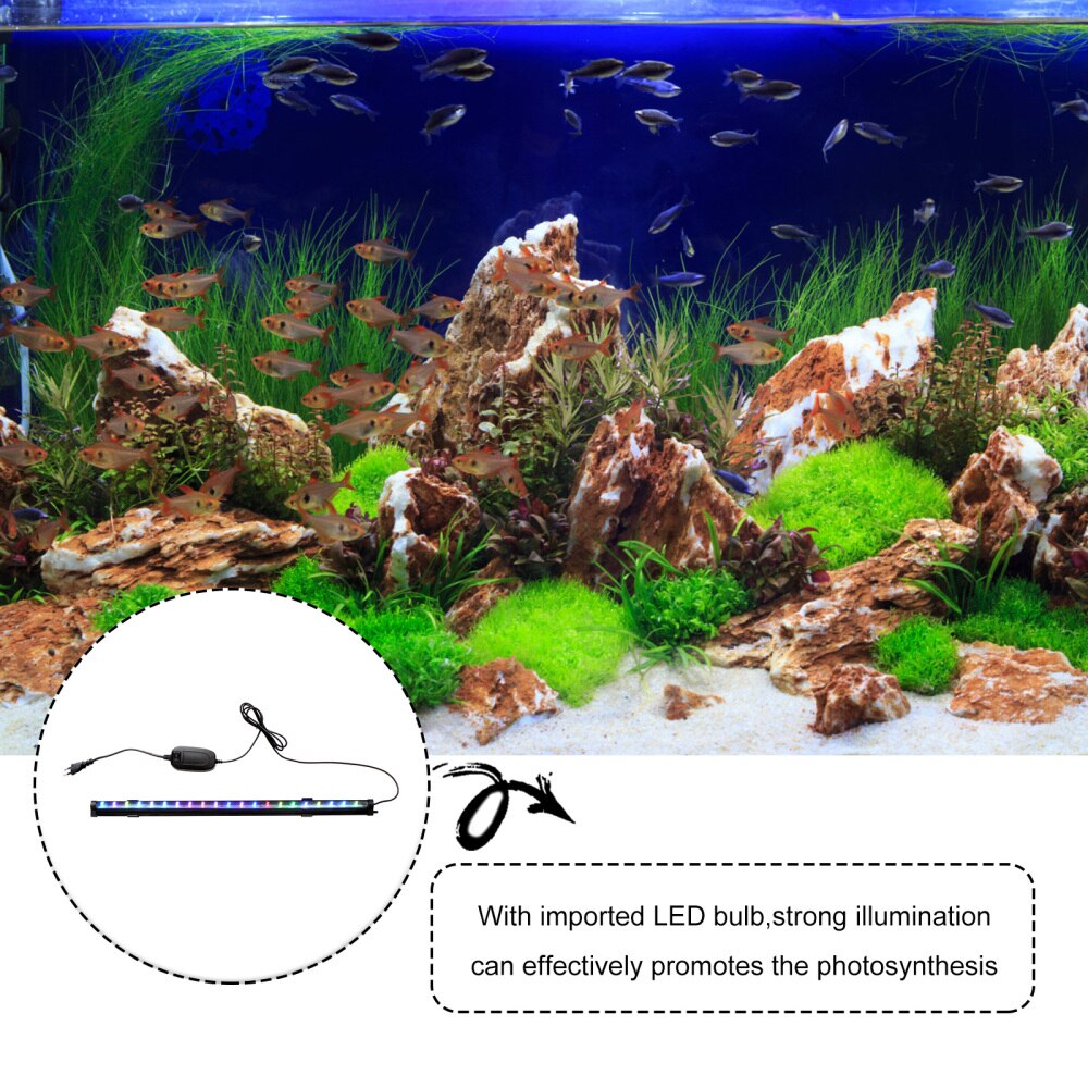 Aquarium Color Changing Bubble Lamp LED Diving Lamp Fish Tank Lamp DB-15 with Plug Black