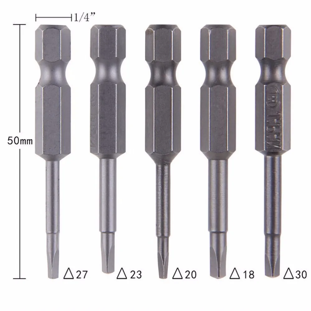 5Stck S2 Legierung Stahl Dreieckige Schraube Bits Magnetische Schraubendreher bisschen Anti Unterhose Dreieck Schraube Kopf 1,8/2/2,3/2,7/3 Mm