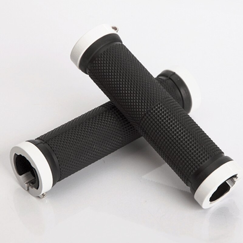 2 stücke/1 Paar Mountain Road Radfahren Bike Fahrrad MTB Lenker Abdeckung Griffe Glatte Weiche Gummi Anti-slip griff Grip Lock Bar Ende: White