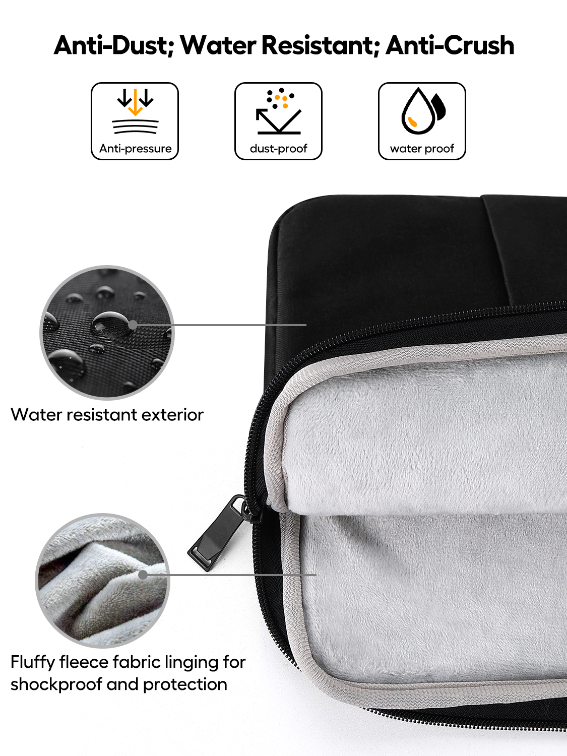UPERFECT Capa para laptop 19 polegadas 360° Bolsa protetora Bolsa para computador portátil com zíper de bolso para monitor de 17 a 19 polegadas Laptop HP Dell Lenovo Surface Notebook PC Laptop Books