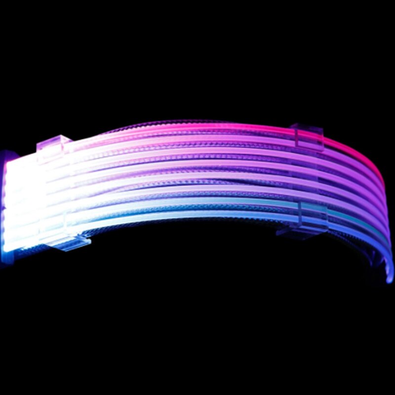 Rgb Lichtgevende Lijn 6 + 2P Verlengkabel In-Line Non-Gesynchroniseerd Neon Kleur Lijn 300Mm computer Case Neon Kleur Lijn