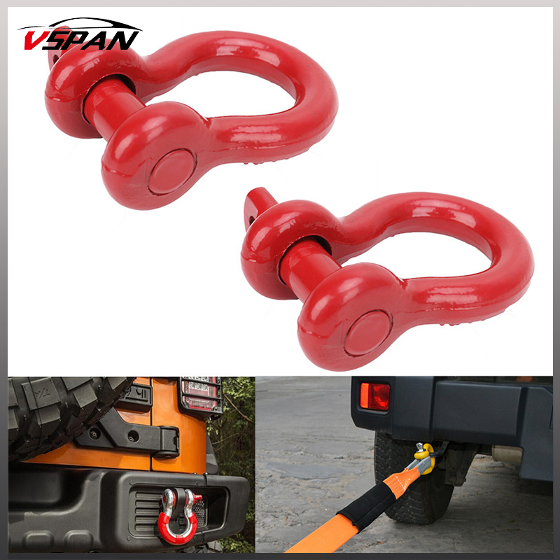 5/8 3.25t vermelho d anel arco grilhão parafuso pino braçadeira do carro ajuste para jeep wrangler atv utv recuperação 4wd offroad 4x4accessories